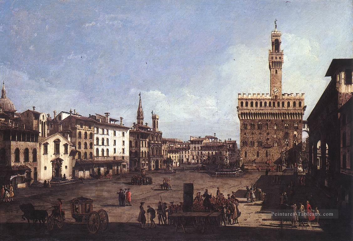La Piazza Della Signoria à Florence urbain Bernardo Bellotto Peintures à l'huile